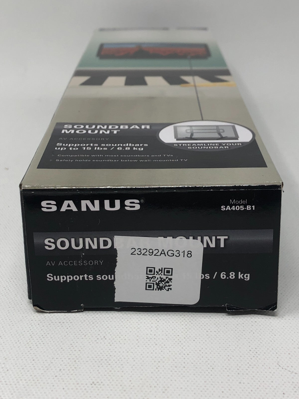 Sanus Soundbar Mount ~ Up to 15lbs, Wall-Mount, Under-TV, Black