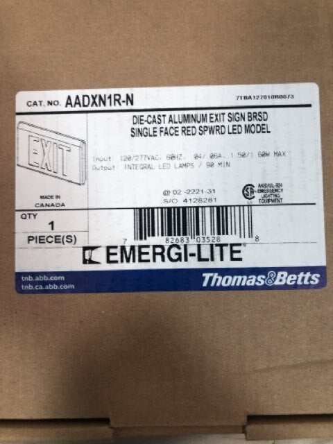 EMERGI-LITE AADXN1R-N Die Cast Aluminum Exit Sign LED Board Red