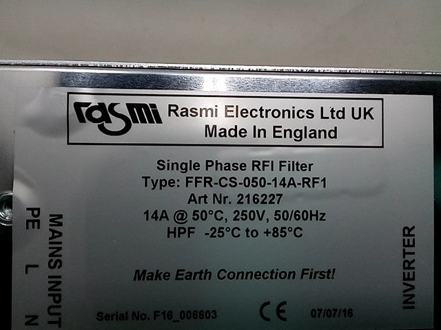 Rasmi Electronics Ltd Omron Single Phase RFI Filter 216227