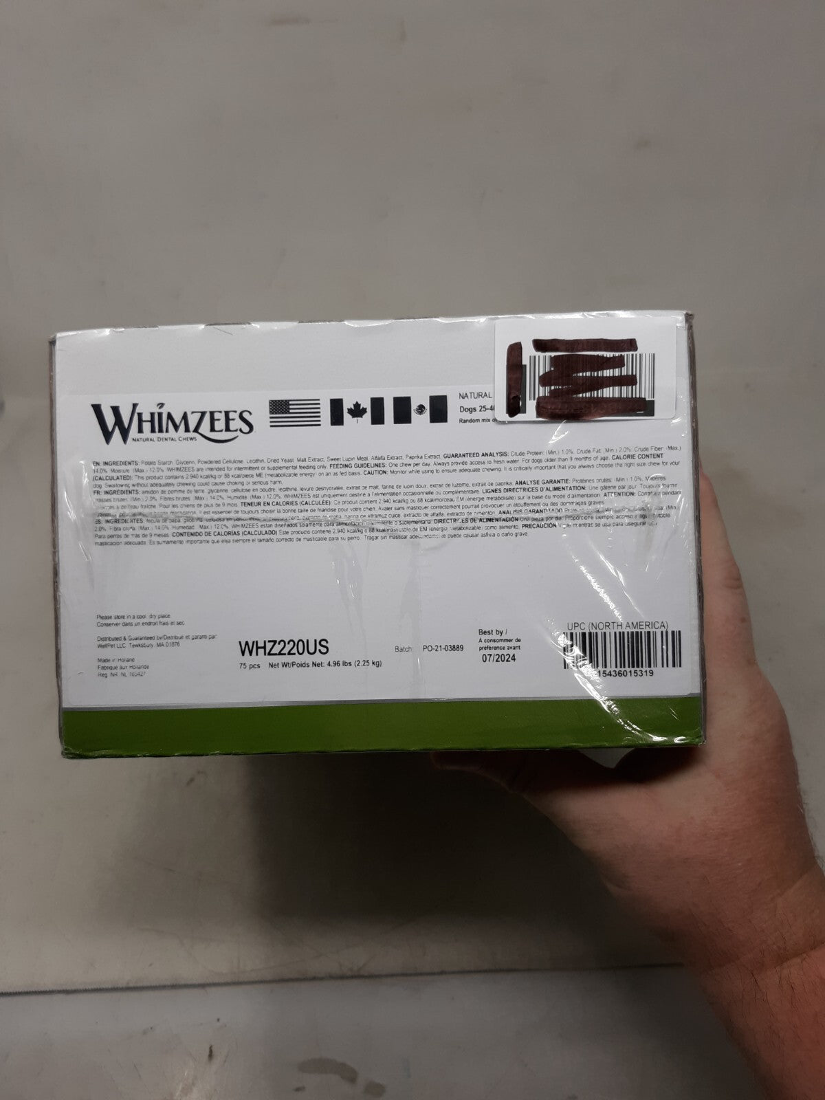 Whimzees Alligator Medium 75 Count Bulk Box