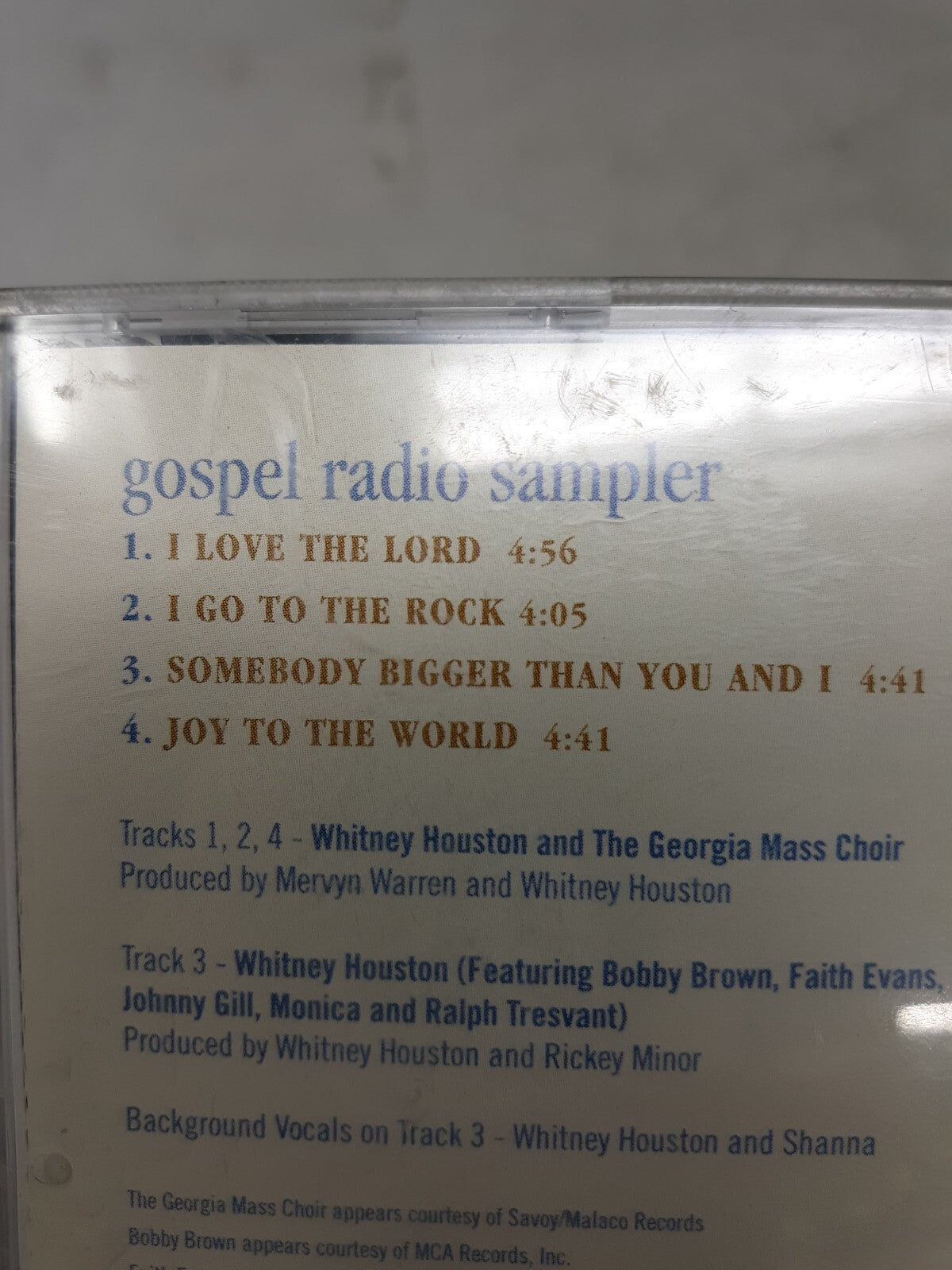 "Whitney Houston - The Preacher's Wife Gospel Radio Sampler Promo CD ASCD-328 -