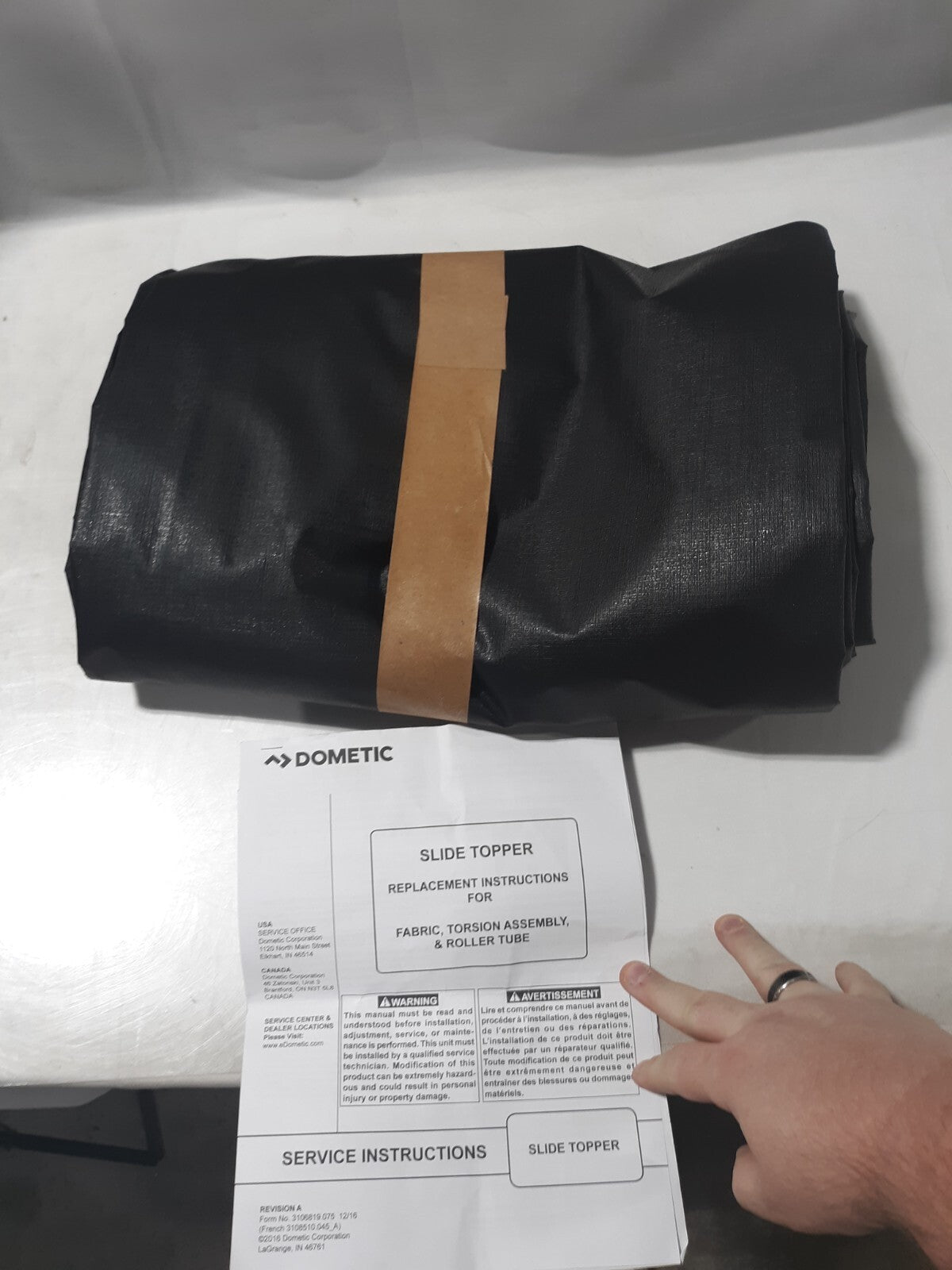 DOMETIC RV REPLACEMENT FABRIC 84" DELUXE EZ SLIDE TOPPER BLACK