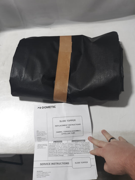 DOMETIC RV REPLACEMENT FABRIC 84" DELUXE EZ SLIDE TOPPER BLACK