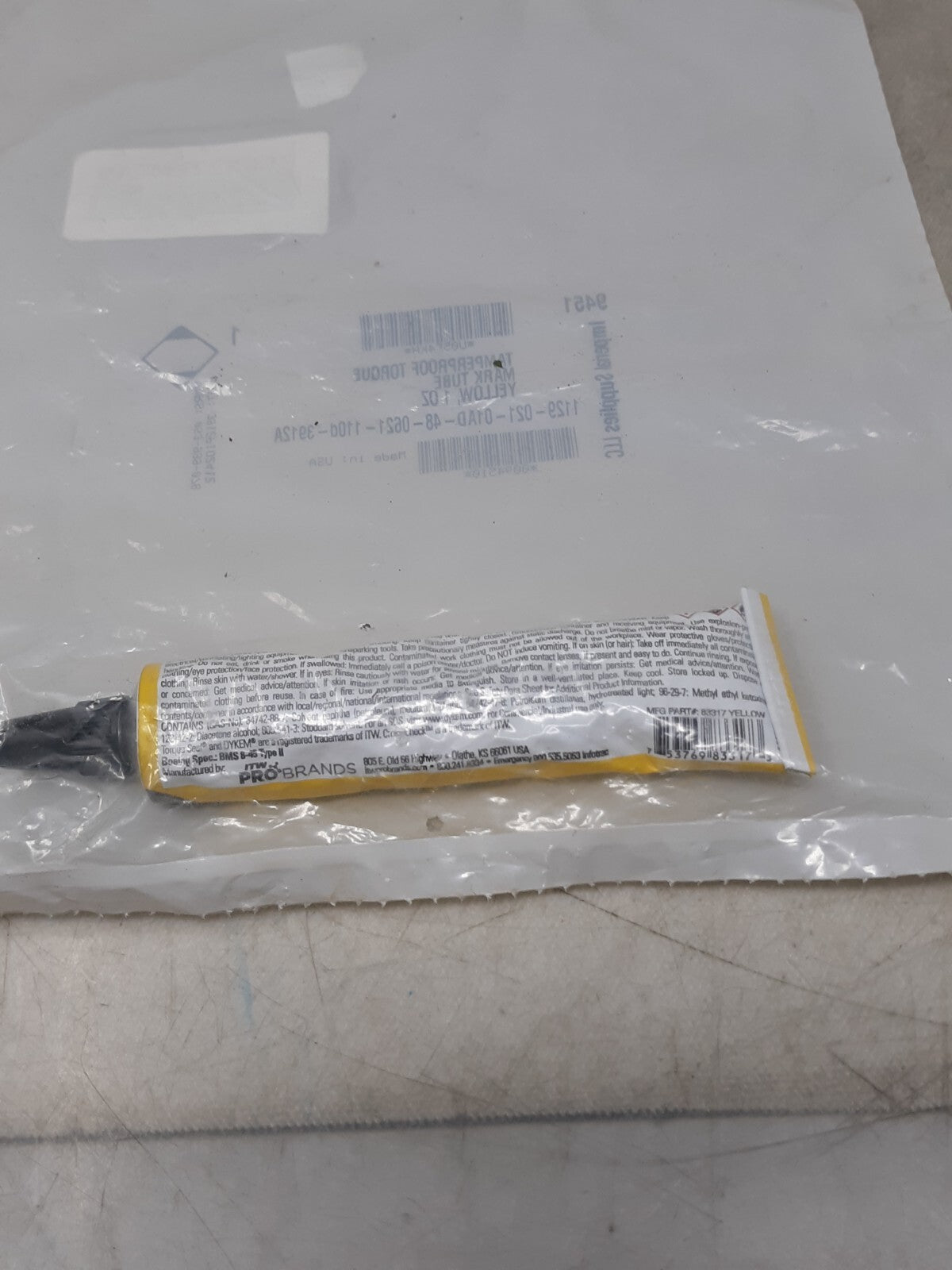 DYKEM Cross Check Torque Seal Tamper-Proof Indicator  83317 Yellow