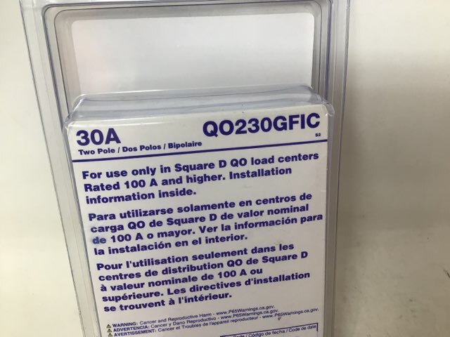Square D QO230GFIC 30A 2-Pole GFCI Circuit Breaker