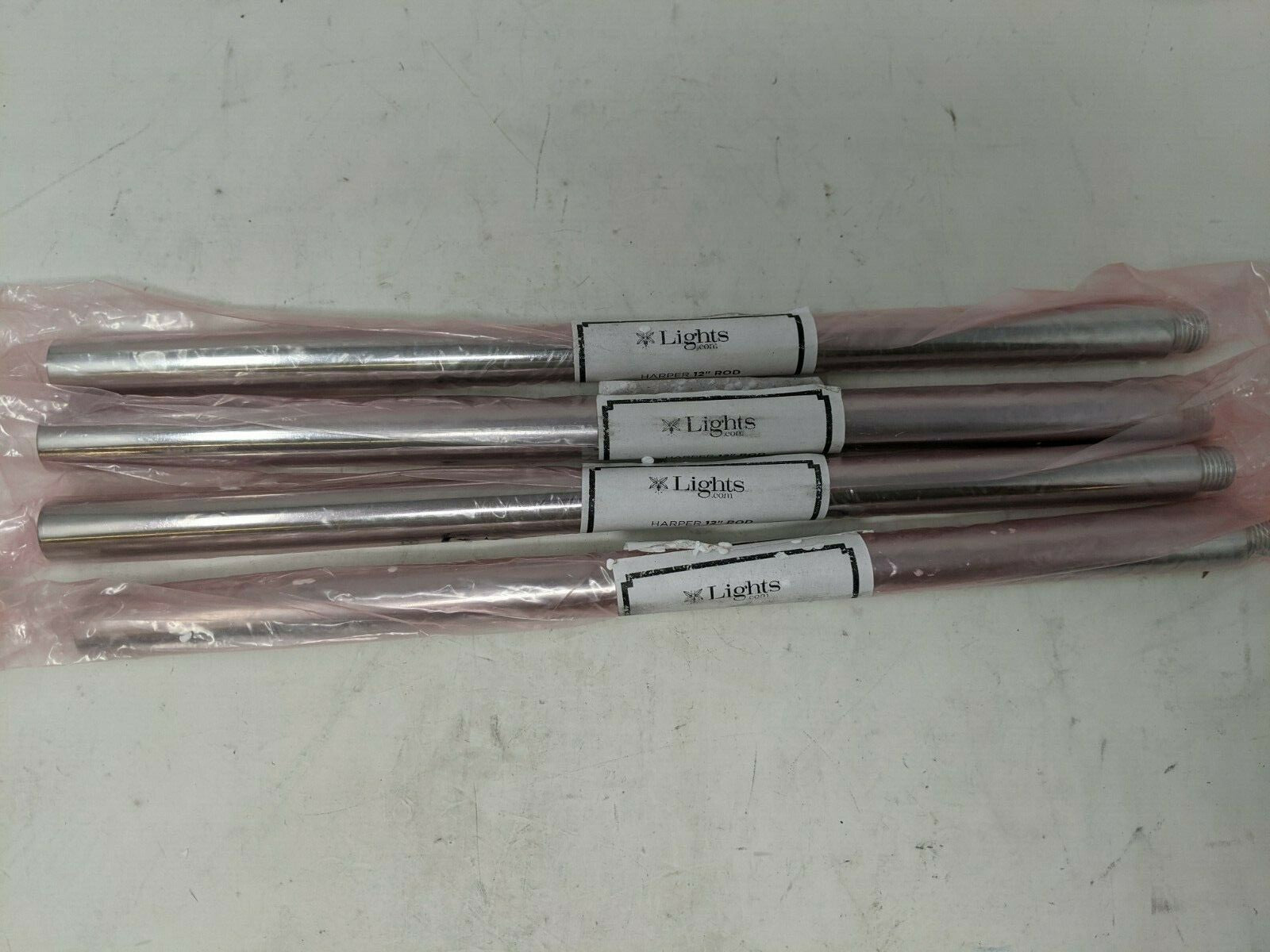 Lot of 4 Lights.Com Harper 12" Rod - Polished Nickel - for 18"&24" Pendants