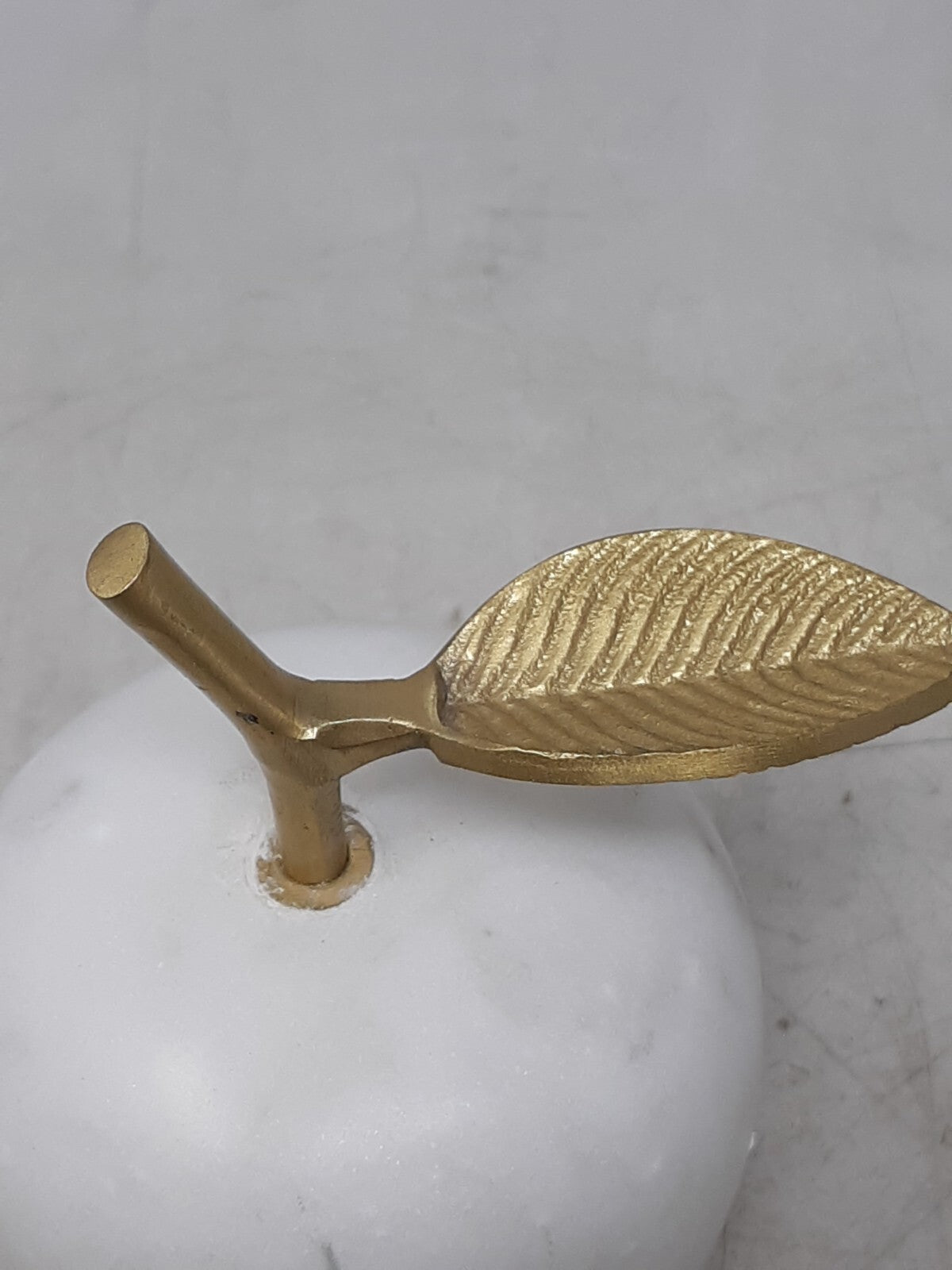 World Market White Marble Apple Decor with Gold Leaf Accent – Elegant Home Paper