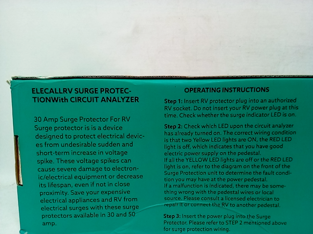Elecall RV Surge protection with circuit analyzer ESPD Series
