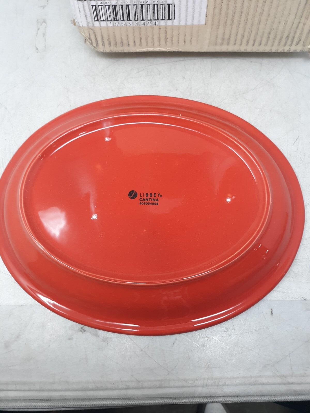 Libbey Cantina Cayenne Carved 10.25" Dinner Plates Set of 12 Red Stoneware 90303