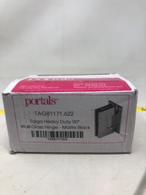 Portals Taiga Heavy Duty 90 ﾟWall-Glass Hinge - Matte Black