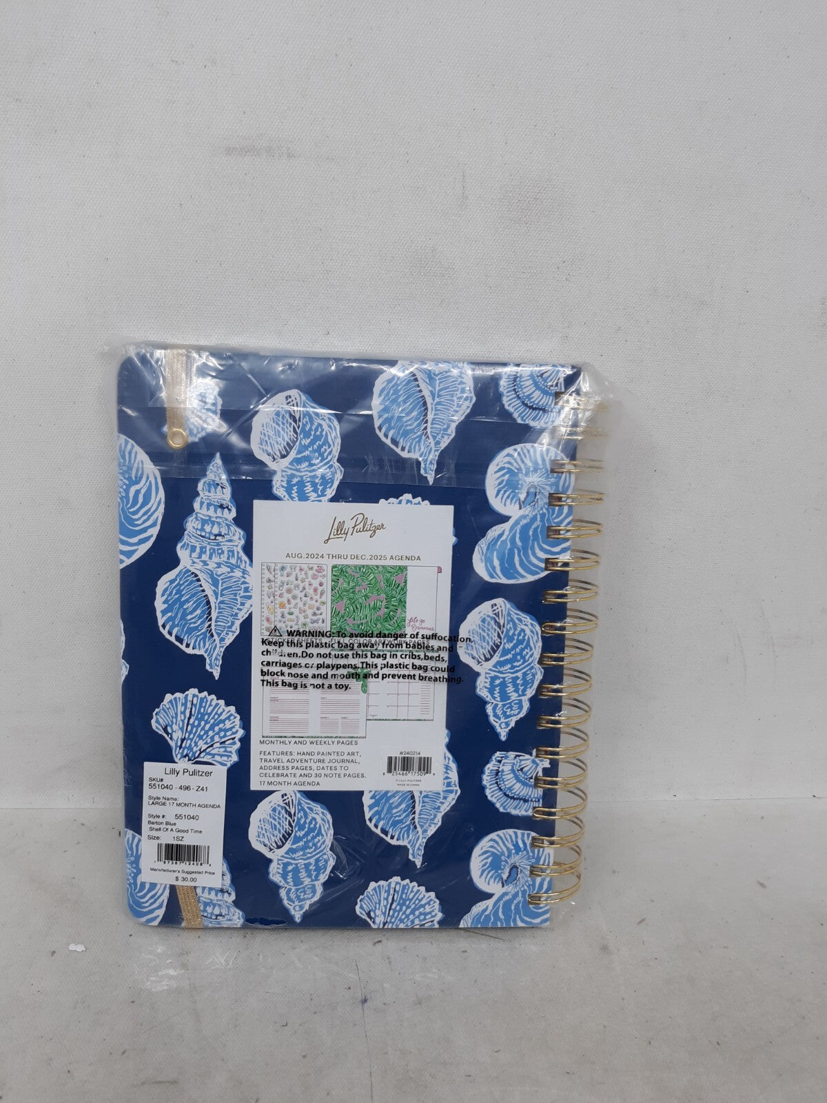 Lilly Pulitzer Daily Planner 2024-2025 with Stickers, Pocket, & Spiral Binding