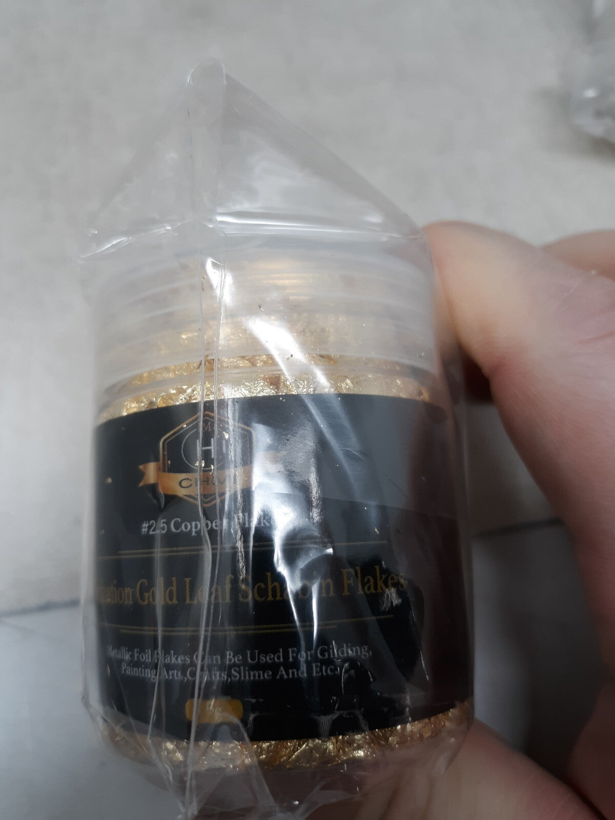 Metallic Foil Schabin Gilding Imitation Gold Leaf Flakes, Resin, 5g - 3pk