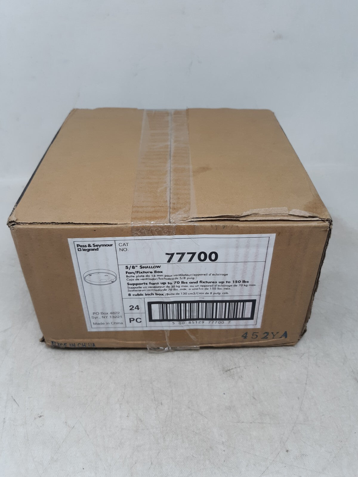 24 Pack Pass & Seymour Ceiling Fan 4" Round 5/8" Shallow Pan Install Box  77700w