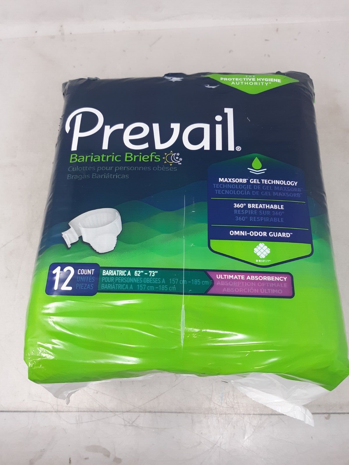 Prevail Bariatric A Incontinence Brief XXL Bariatric Ultimate 12 Ct PV-017