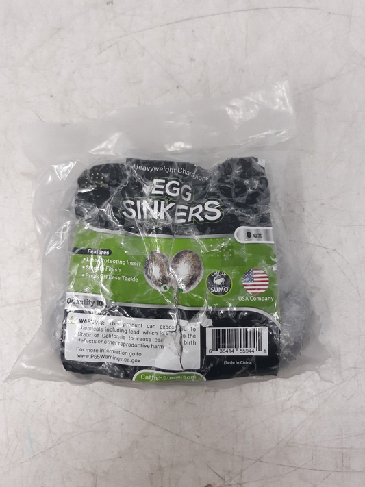 Catfish Sumo 6oz Egg Lead Sinker Weights with Line-Protecting Inserts