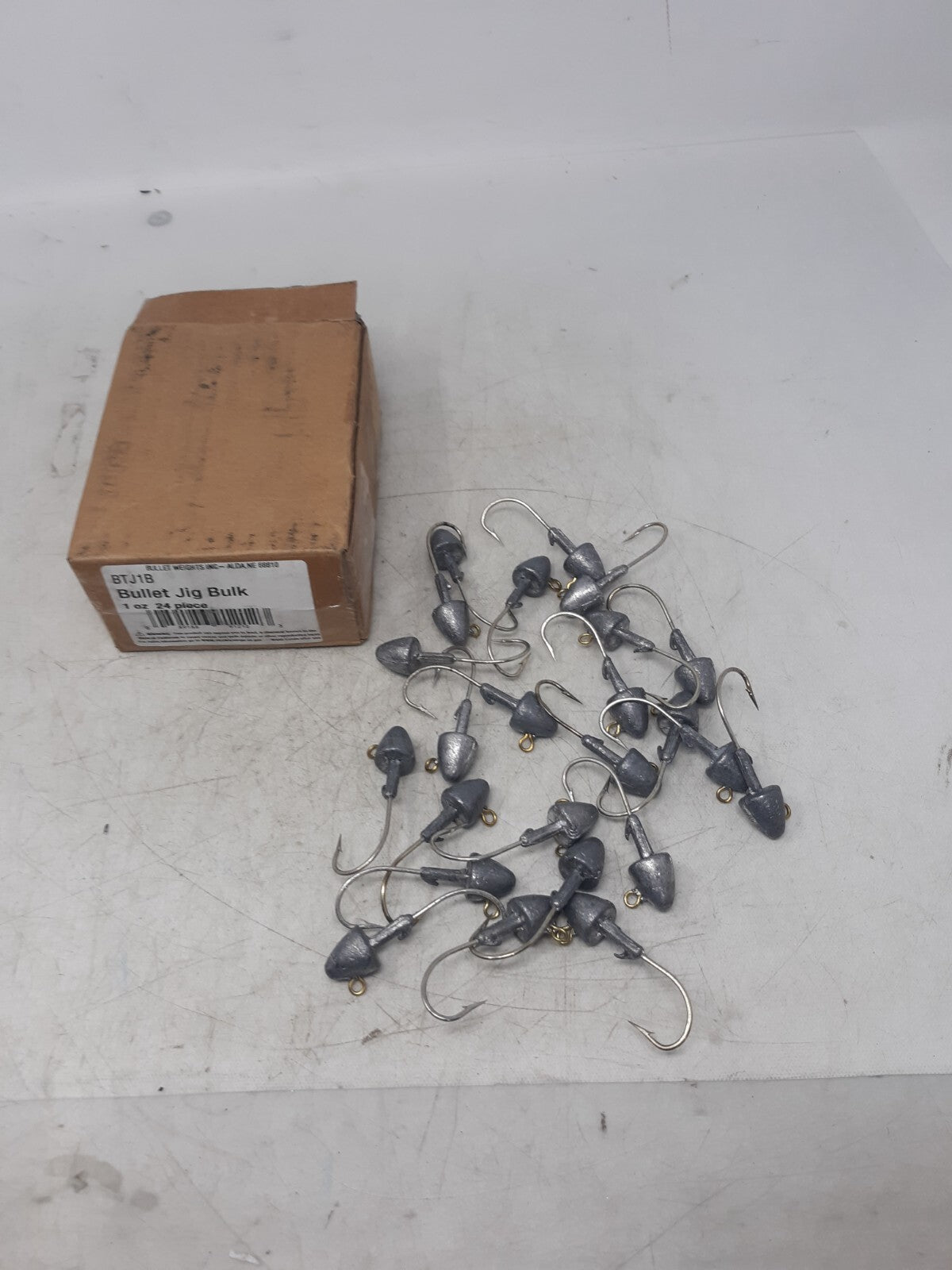 Bullet Weights BTJ1B Bullet Jig Heads 1oz Lead Hooks Lot of 24