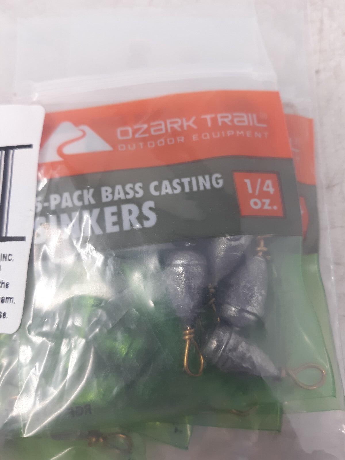 Ozark Trail OZT-SS14 Bass Casting Sinkers 1/4 oz 6 Bags Lot of 30