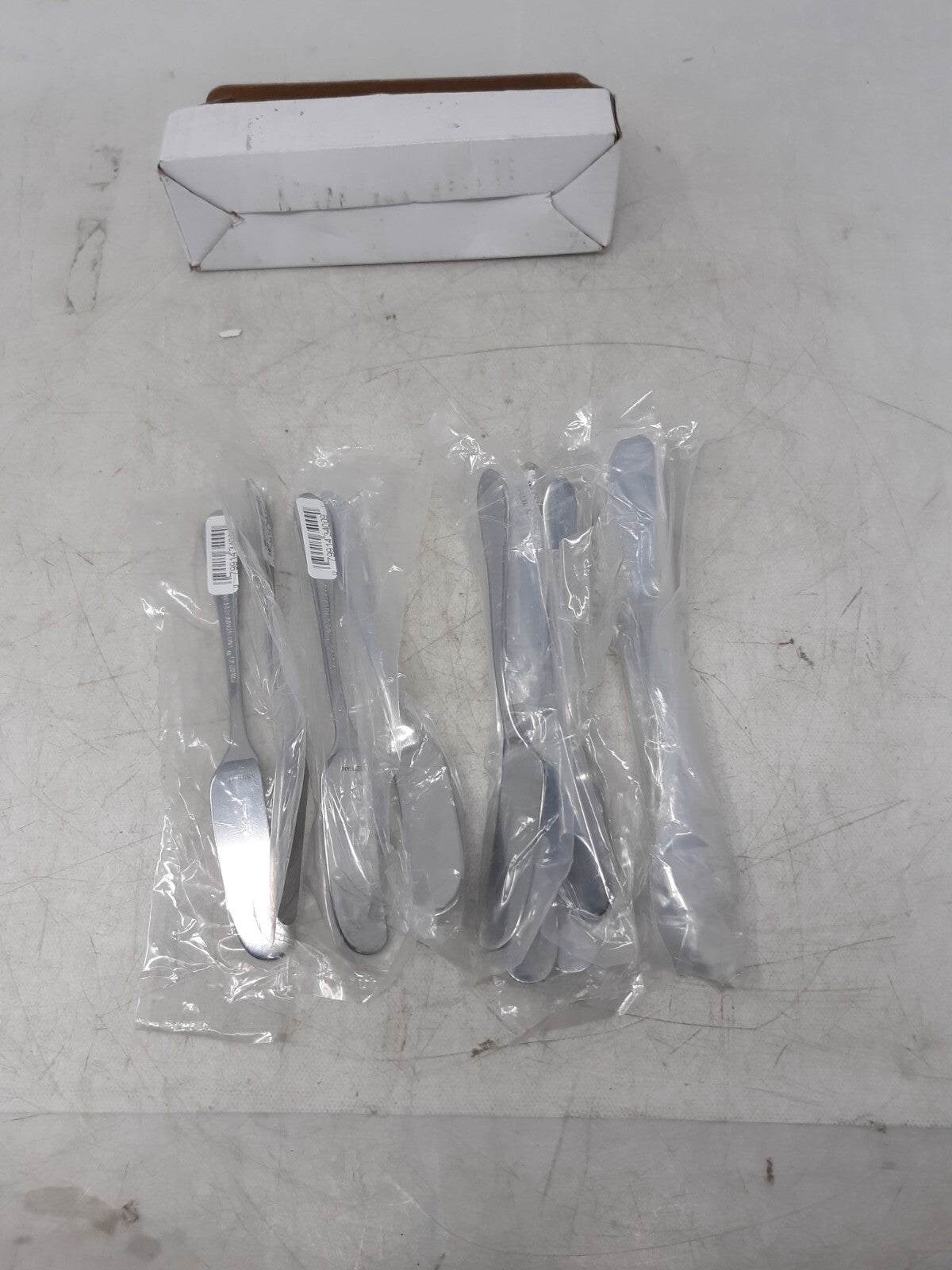 Ginkgo Stainless Steel Butter Spreaders Brushed Finish 7.5" Set of 8 w/ Box