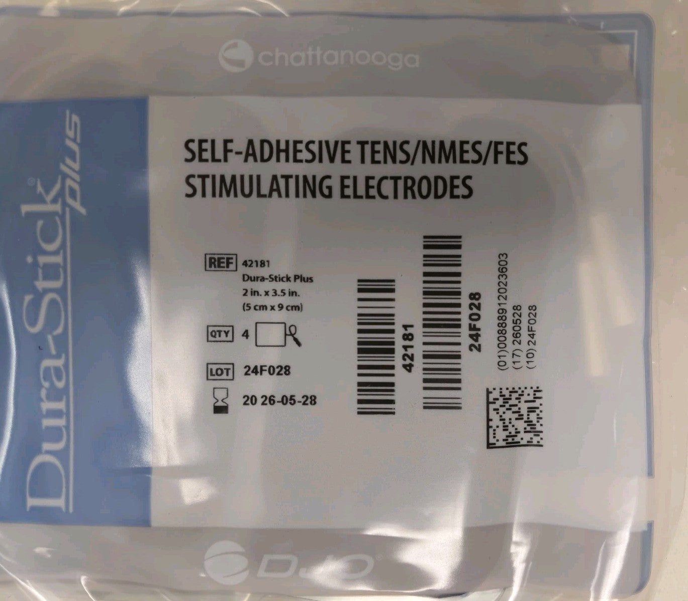 Chattanooga 42181 Dura Stick Plus Electrode 2x3.5” Rectangle 10 pkgs. of 4 = 40