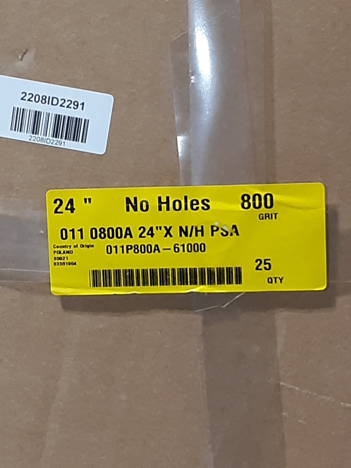 24" No Holes 800 Grit Floor Sanding Pads (50ct)