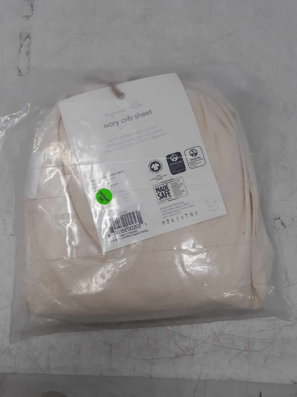 Naturepedic Organic Cotton Ivory Crib Fitted Sheet