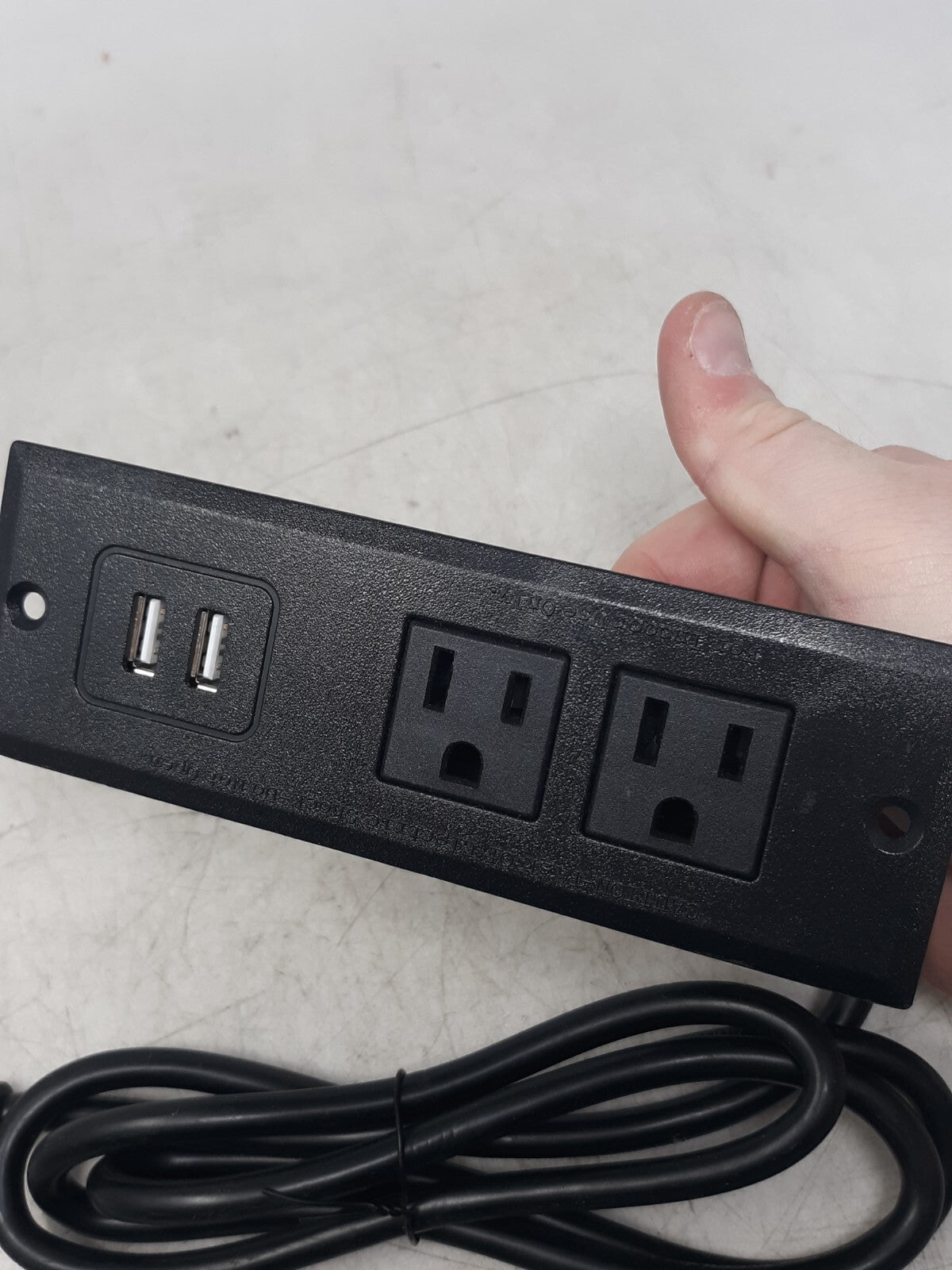 Jenson JN02-03-22 Furniture Power Distribution Unit | 2 AC Outlets + Dual USB