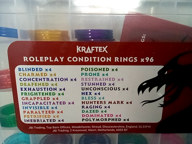 Kraftex D&D Roleplay Condition Rings, QTY 96