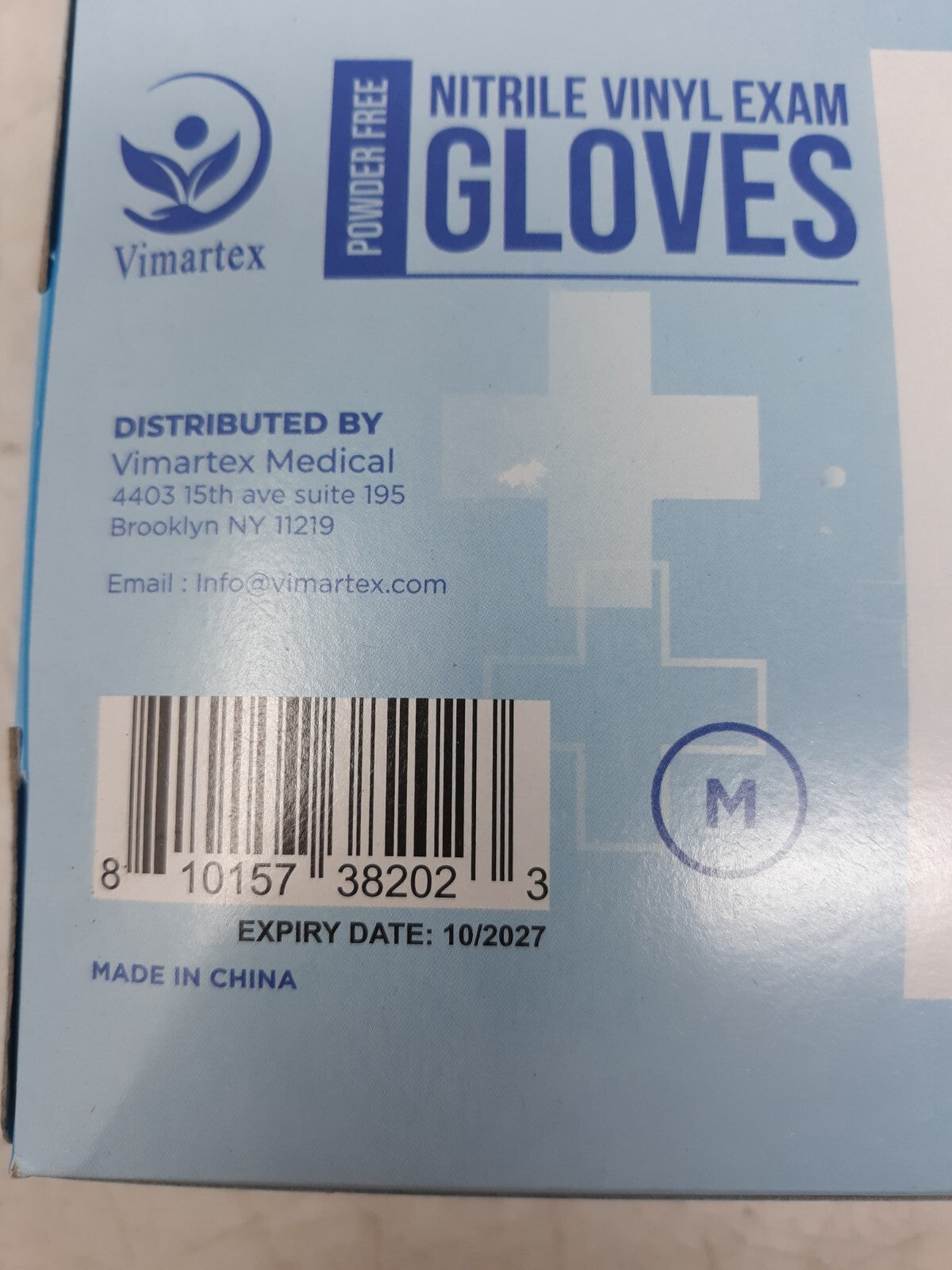 Vimartex Nitrile Vinyl Exam Gloves – Powder-Free, Latex-Free, Large Size
