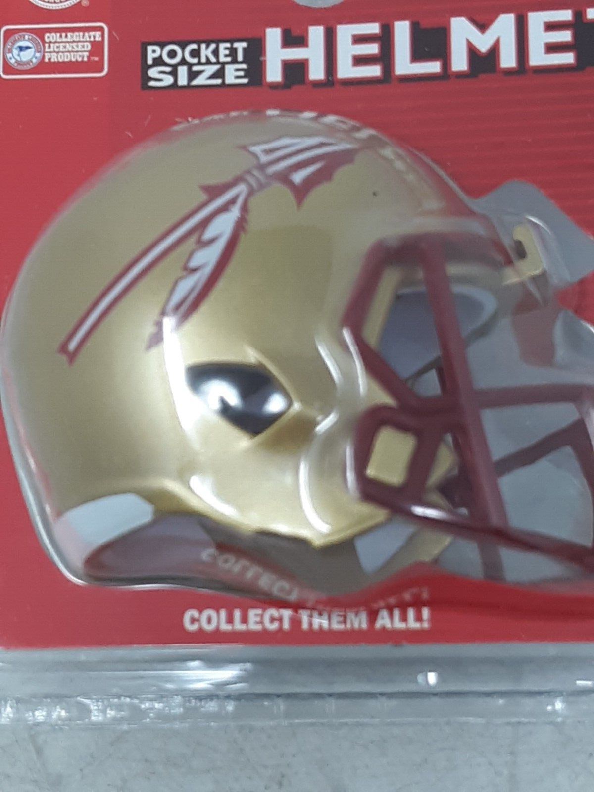 Riddell NCAA Pocket Size Helmet Florida State Seminoles Gold Mini Collectible
