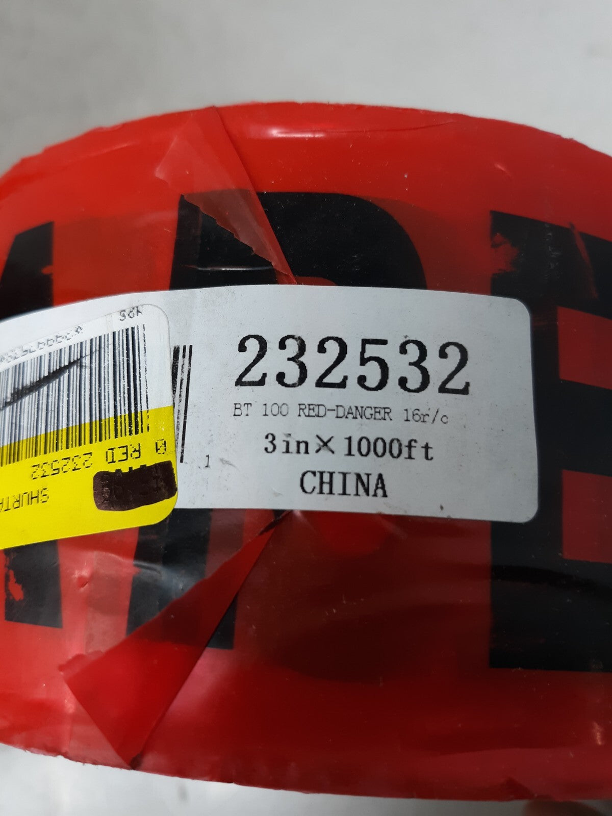 5 Pk Shurtape Red Danger Tape Adhesive Warning English/Spanish 3" x 1000' 232532