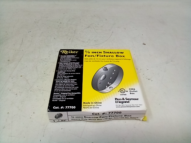 Pass and Seymour Legrand 4" Ceiling Pan, 5/8" Deep, 1/2" KOs, Metallic