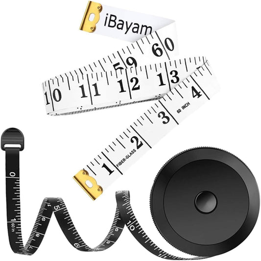 Tape Measure Tools (2 Pack) for Body, Fabric, Sewing, Tailor, Cloth, 60-Inch