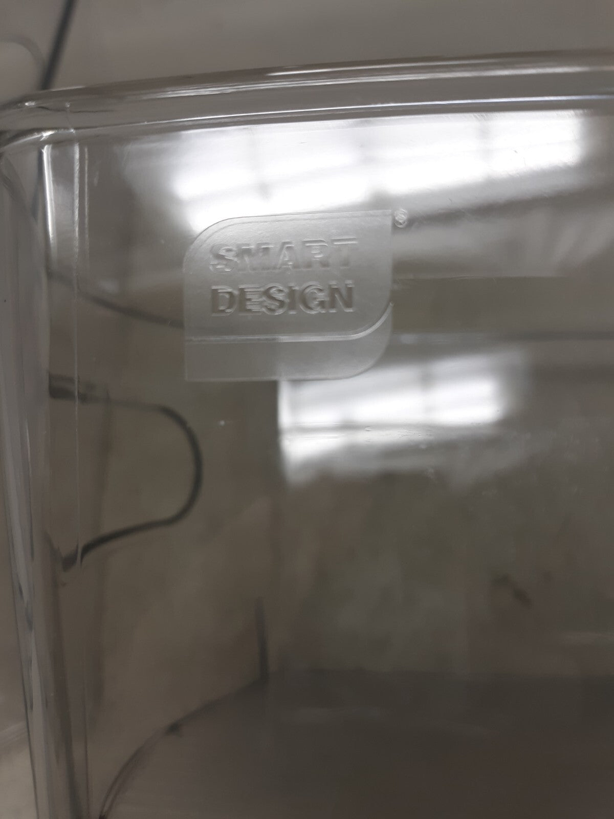 Lot of 2 Smart Design Stackable Clear Refrigerator Storage Bin 6" x 4" x 12"