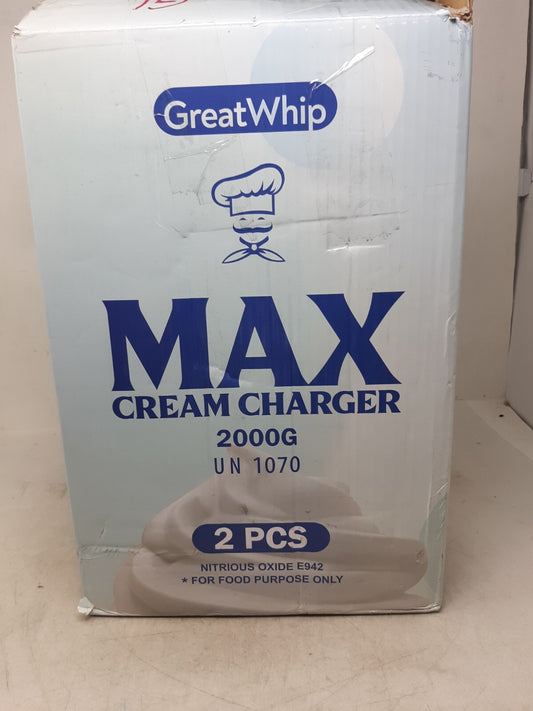 Whipped Cream Charger 3.3L X 2 Tanks 2000g RichWhip Cannister Large