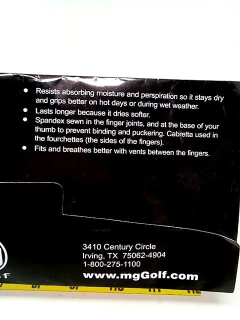 MG Golf Tech Grip Ladies Left Small Golf Glove - White - Cabretta Leather