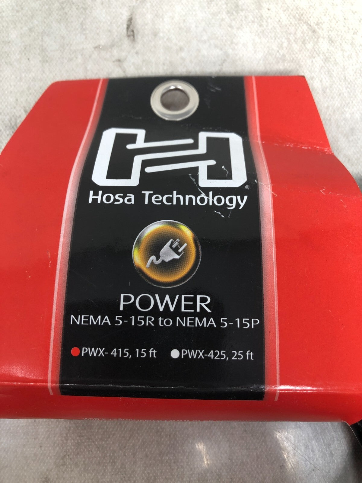 Hosa PWX-415 Power Extension Cord, NEMA 5-15R to NEMA 5-15P, 15 ft