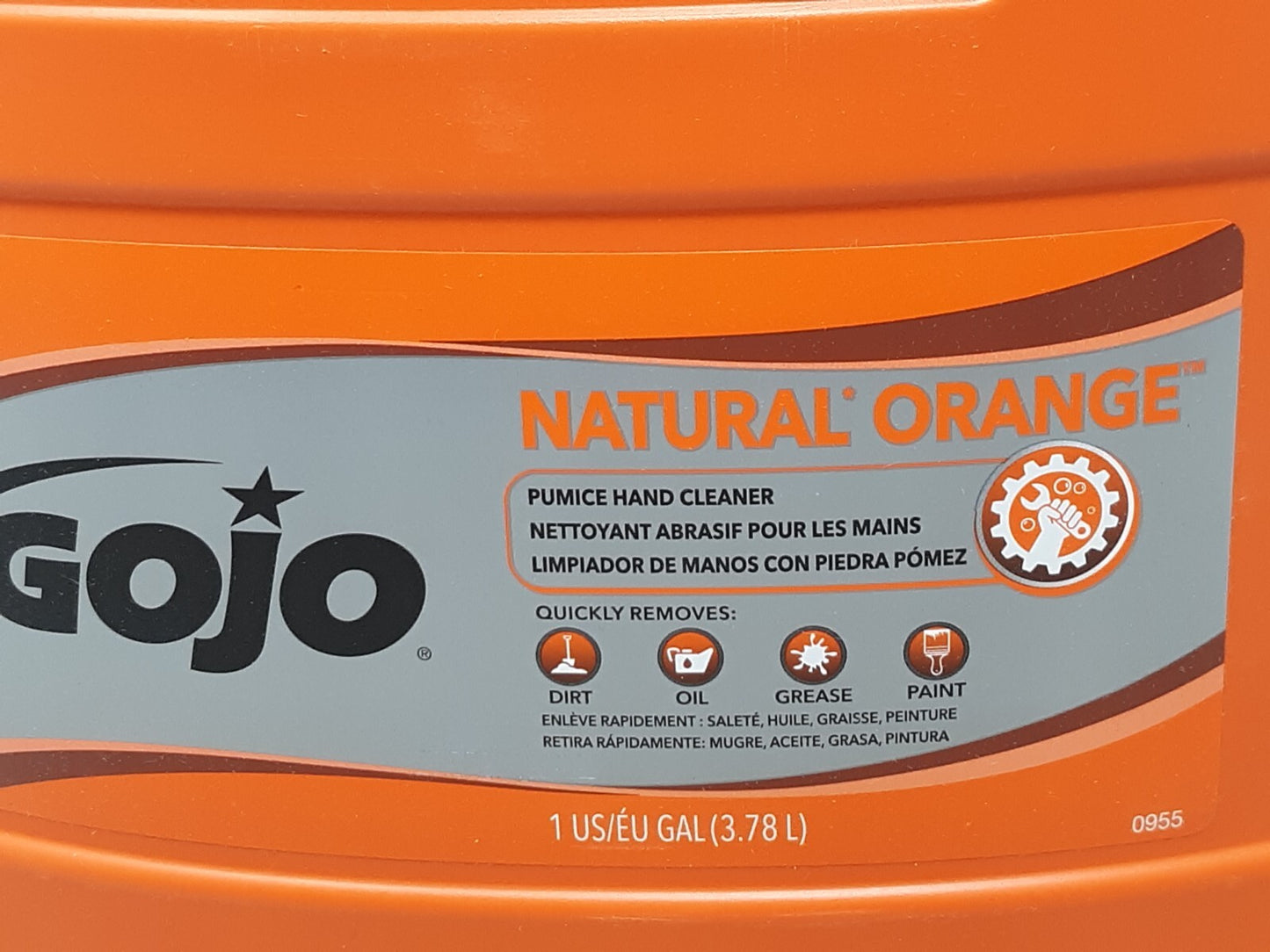 GoJo 0955 Natural Orange Pumice Pump Hand Cleaner 1 Gallon