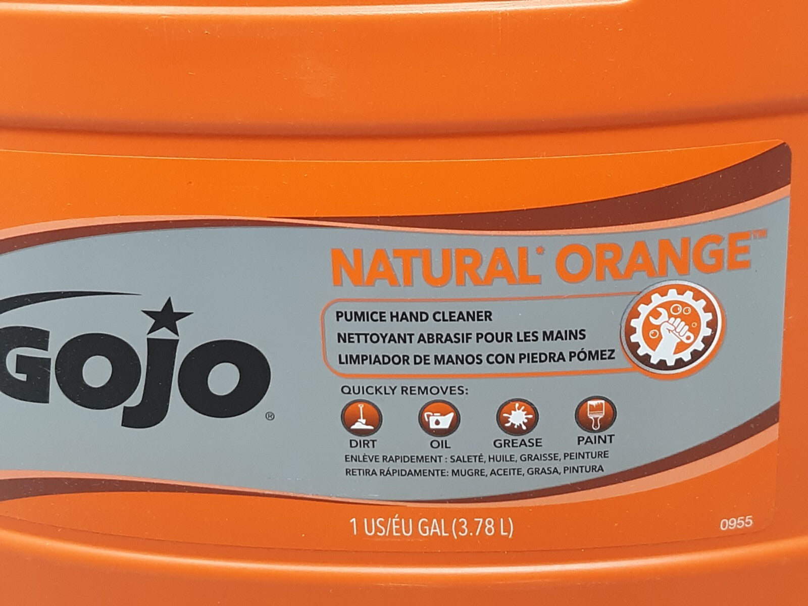 GoJo 0955 Natural Orange Pumice Pump Hand Cleaner 1 Gallon