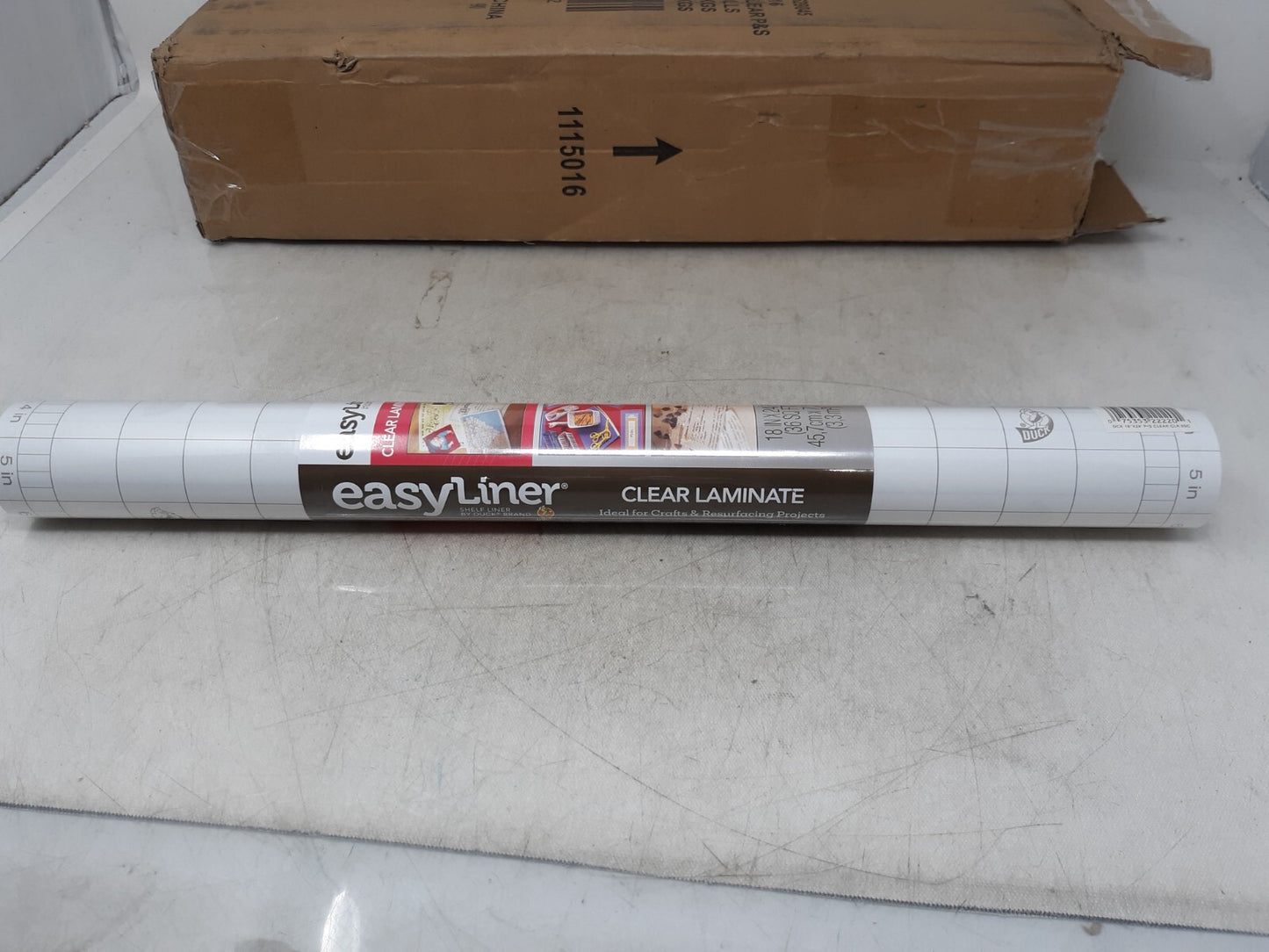 Duck� Peel-and-Stick Clear Laminate Roll, 5.91 mil, 18" x 8 yd, Matte Clear