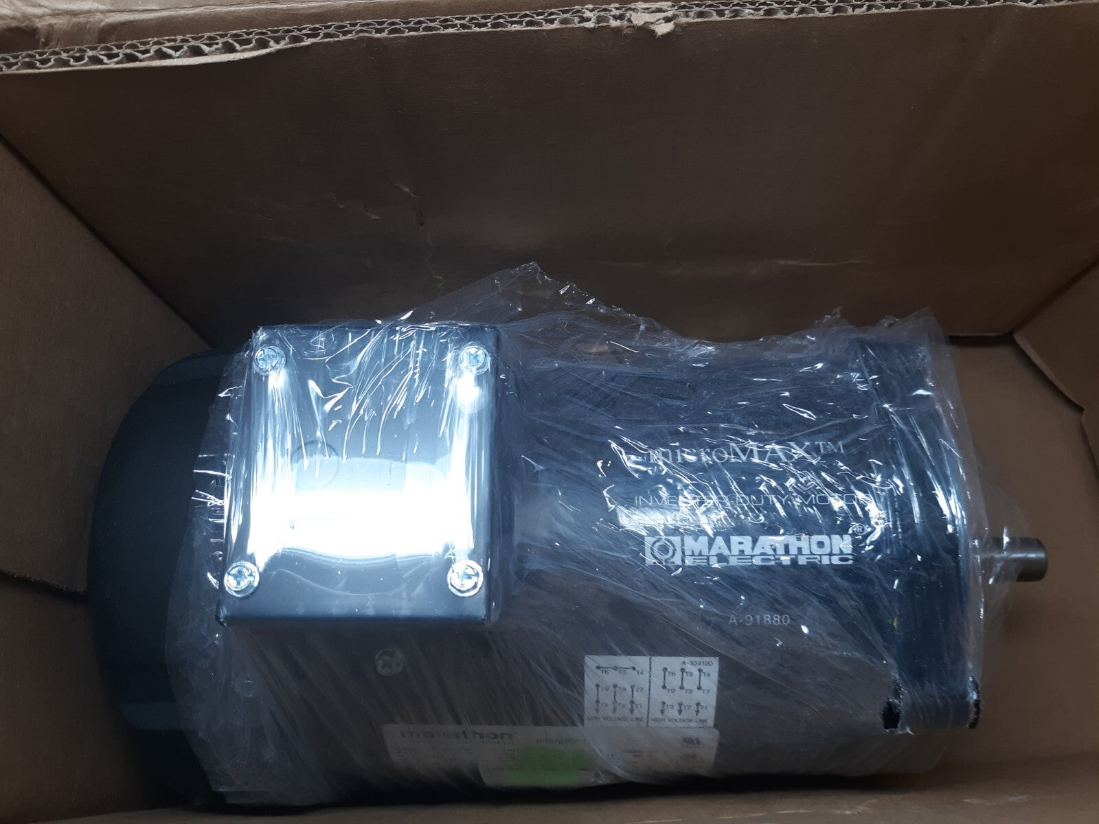 Marathon Electric MicroMAX 1HP 3-Phase TEFC Motor 56C 230/460V 1725RPM