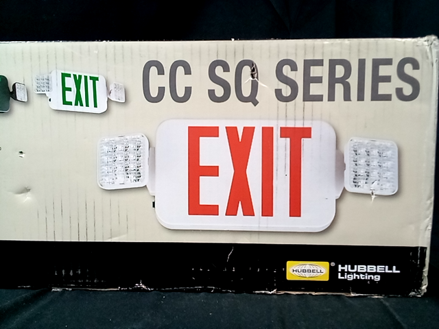 HUBBELL LIGHTING - COMPASS Exit Sign with Emergency Lights, CCRHOSQ