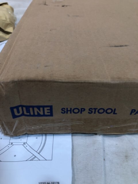 Uline H7703 Shop Stools, bar stools, black, cushioned 4" seats 24" height