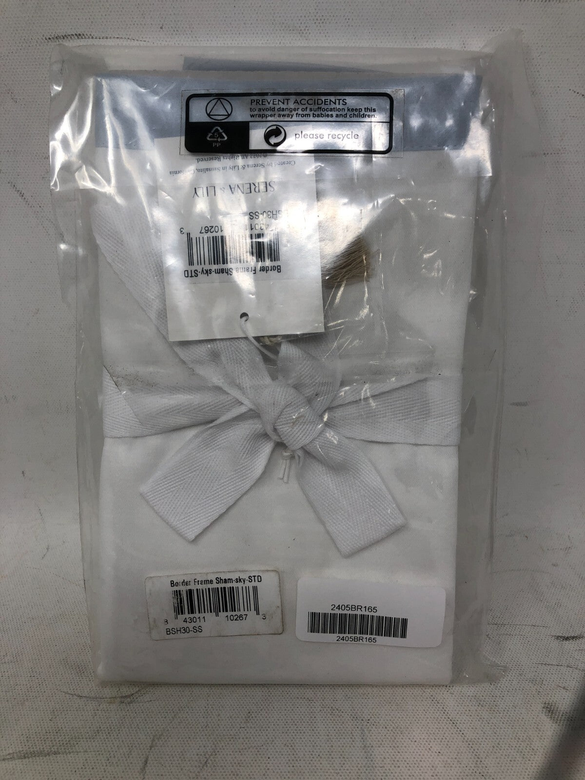 Serena & Lily Border Frame Sham ~ 1-Pack Sham Pillowcase, Standard Size, Blue