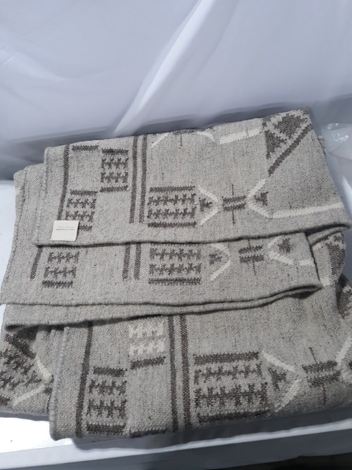 The Citizenry Vismit Area Rug 5x8 Grey Handwoven Wool India