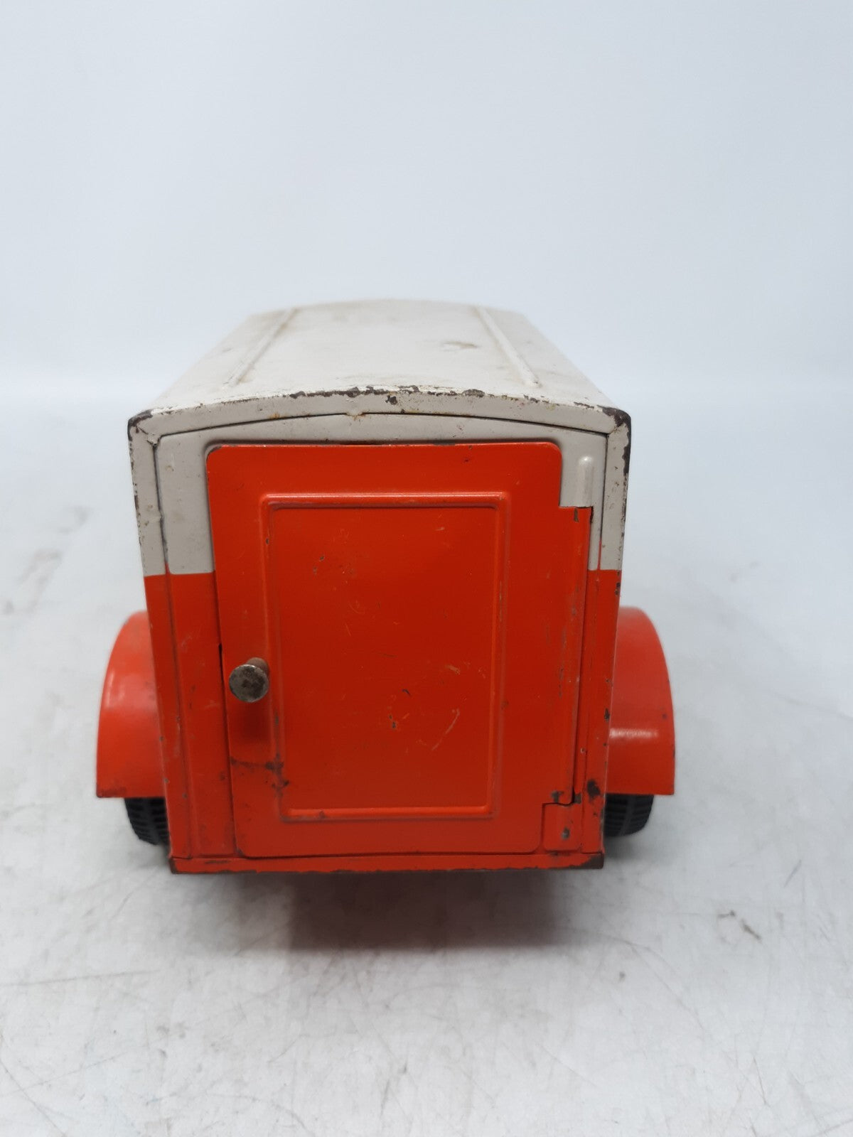 Vintage U-Haul Pressed Steel Toy Trailer with Opening Rear Door – Rare Collectib