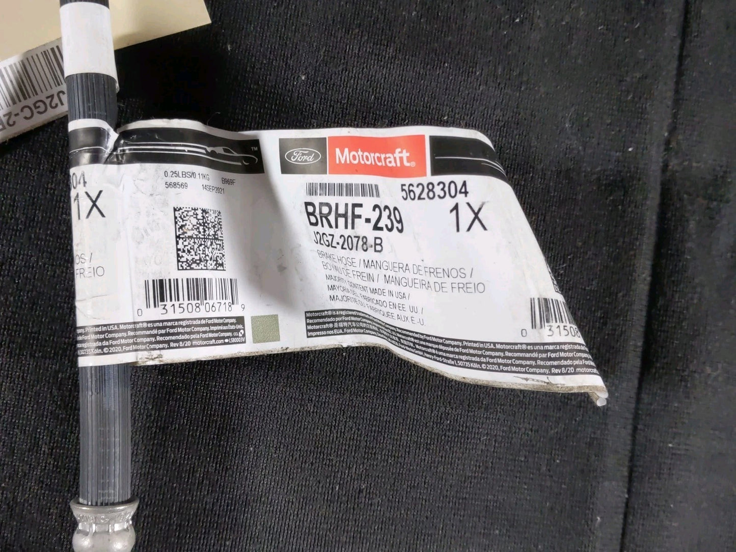 OEM Ford Motorcraft Left Brake Hose Assembly BRHF-239 / J2GC-2B557-A