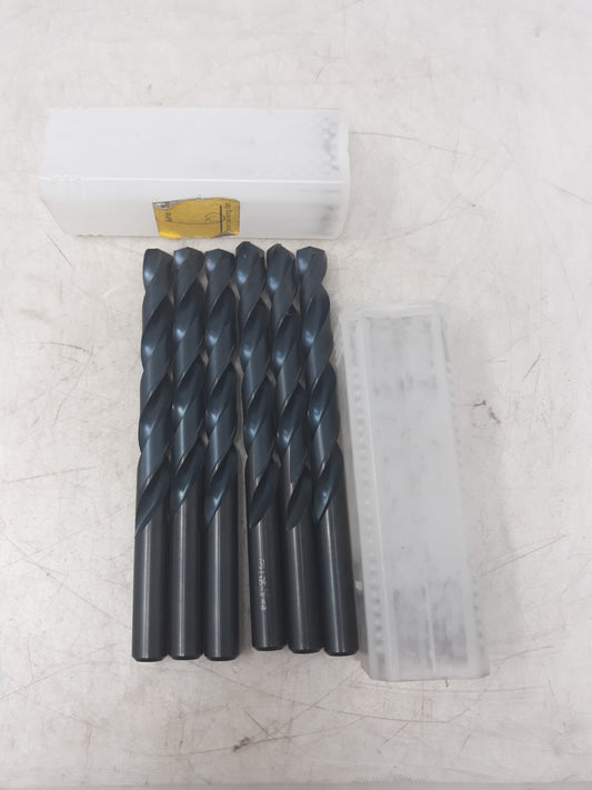 31/64" Cobalt Drill Bit Set 5pcs HSS Black Oxide Finish USA Made