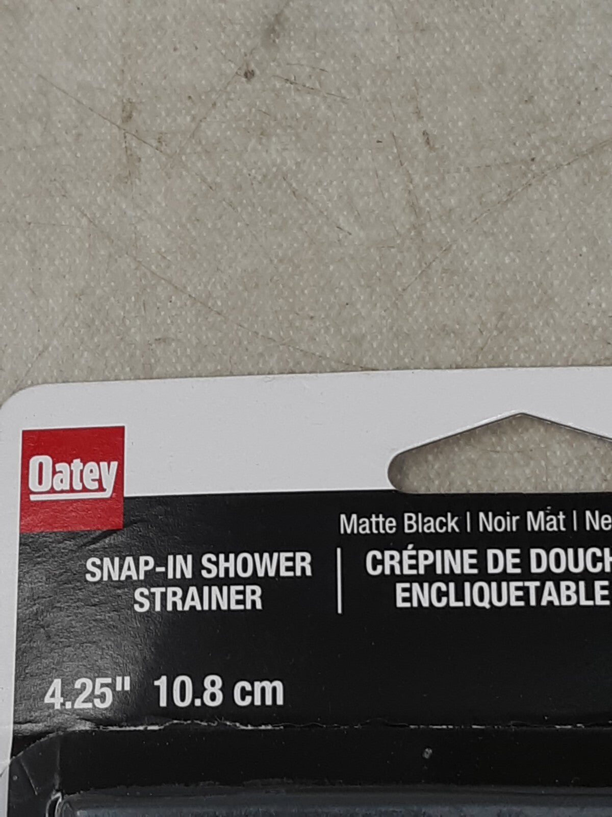 Universal 4-1/4 in. Square Snap-Tite Shower Strainer, Matte Black
