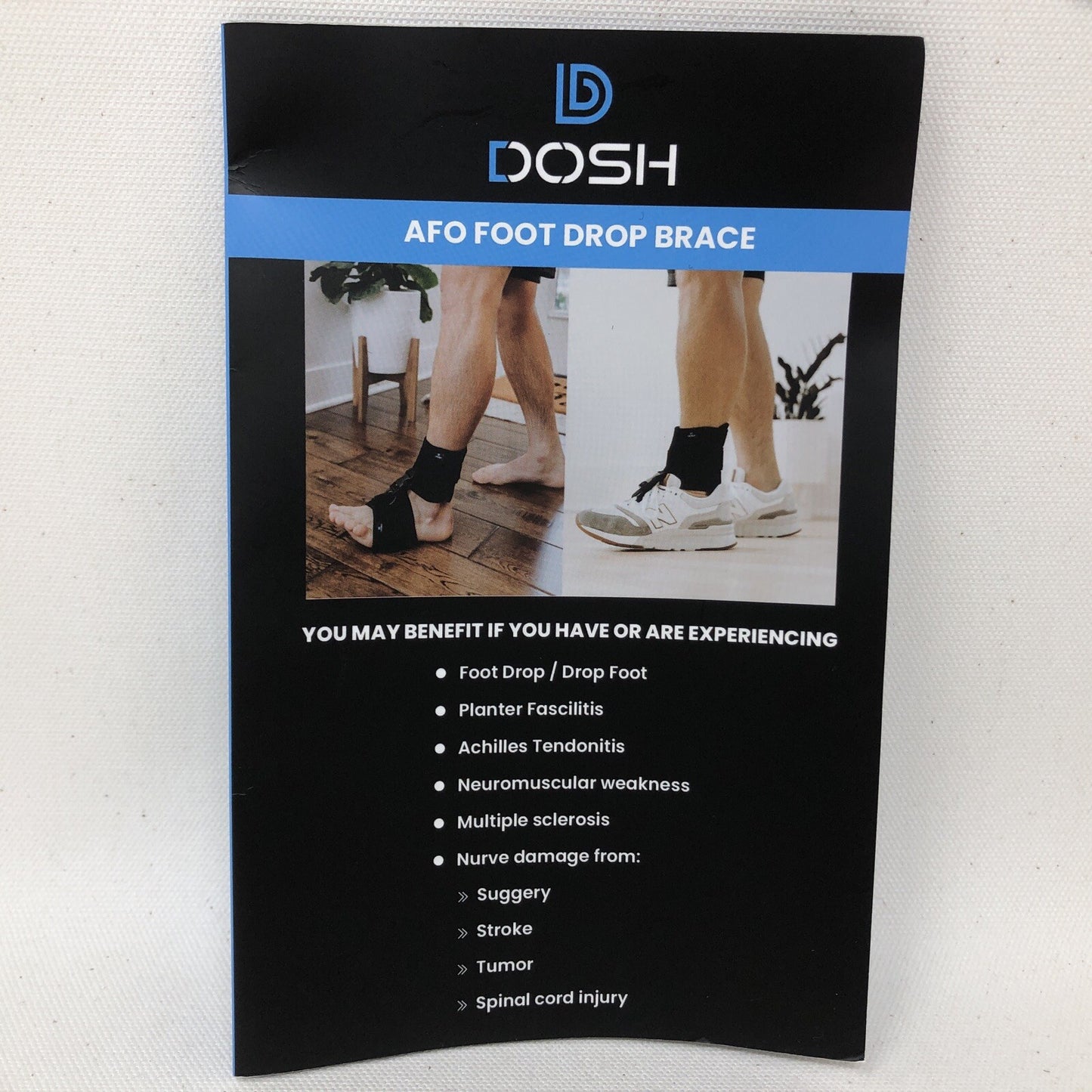 Dosh AFO Foot Drop Brace - Drop Foot Brace, Black