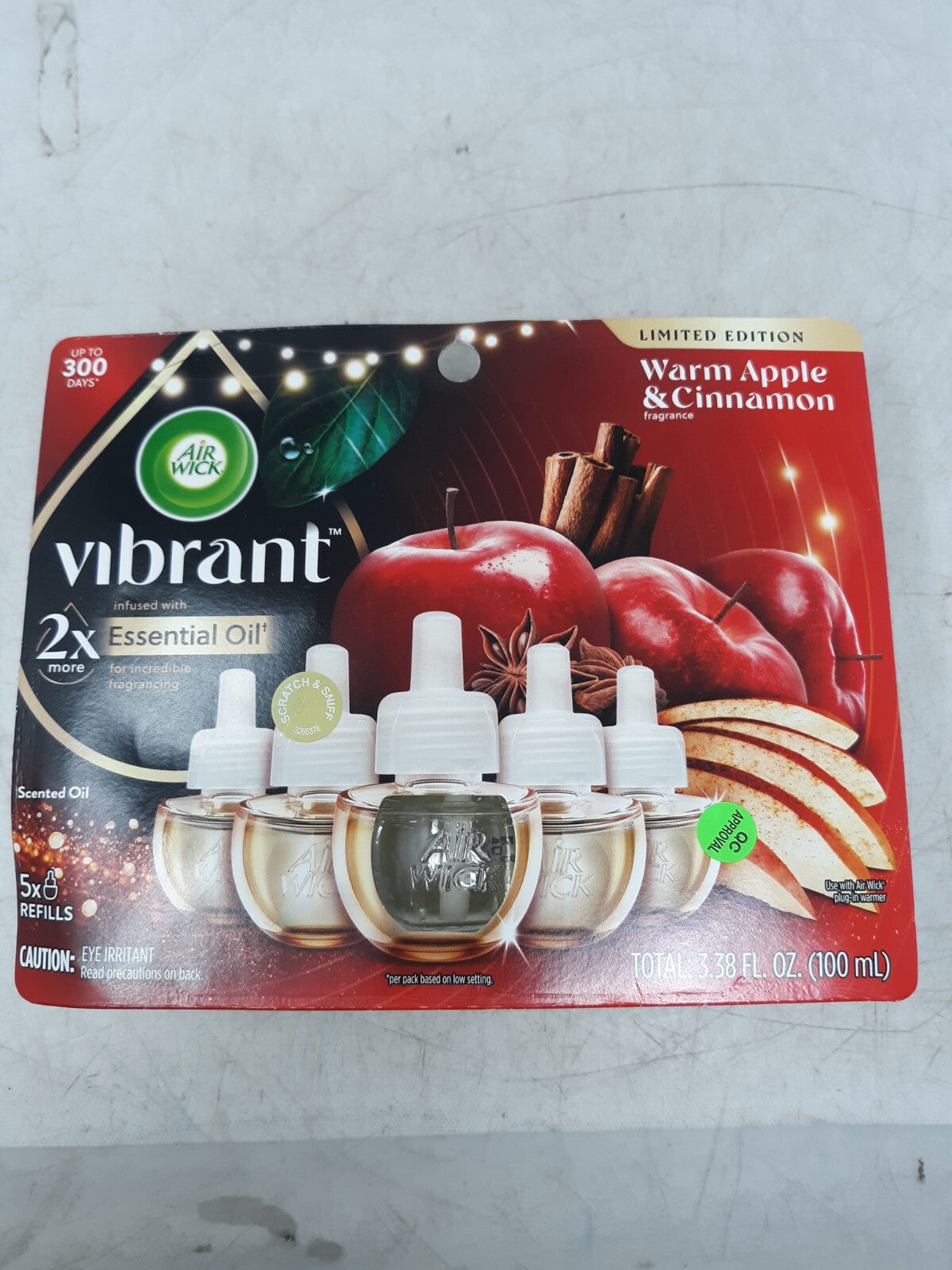 Air Wick Vibrant Essential Oil Refills 5-Pack Warm Apple & Cinnamon Limited Edit